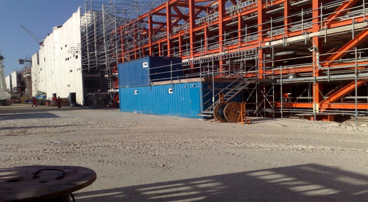 Модульные здания контейнерного типа для компании «Акер Солюшинз», расположенные на острове «D» месторождении «Кашаган»